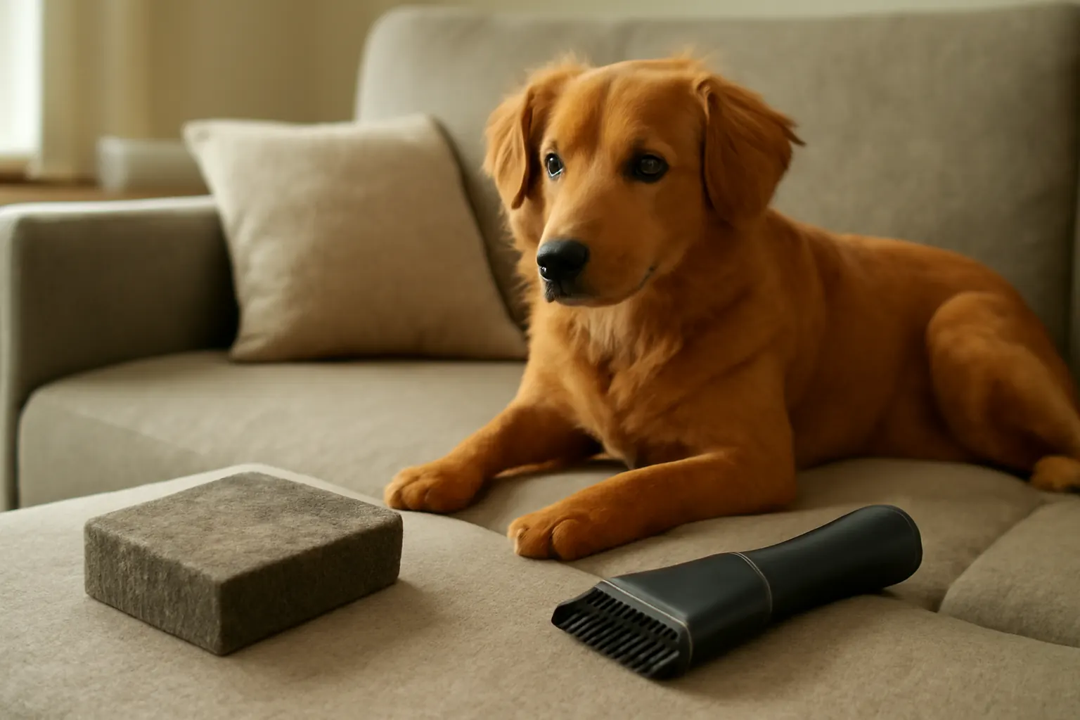 Pet Hair Remover Sponge vs Vacuum Brush Attachment: Which Works Better on Upholstery? illustration